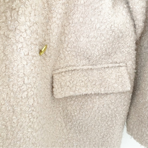 BCBGMaxazria XL Dusty Pink Boucle Coat with silver threading and gold buttons - Picture 4 of 6